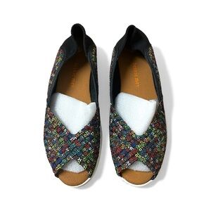 Bernie Mev Woven Comfort Platform Flats US 9 EU 40 Festive Casual Travel Summer